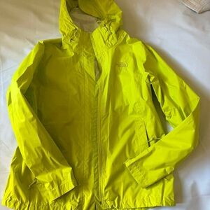 The North Face women’s Neon Yellow Waterproof Hooded Jacket
